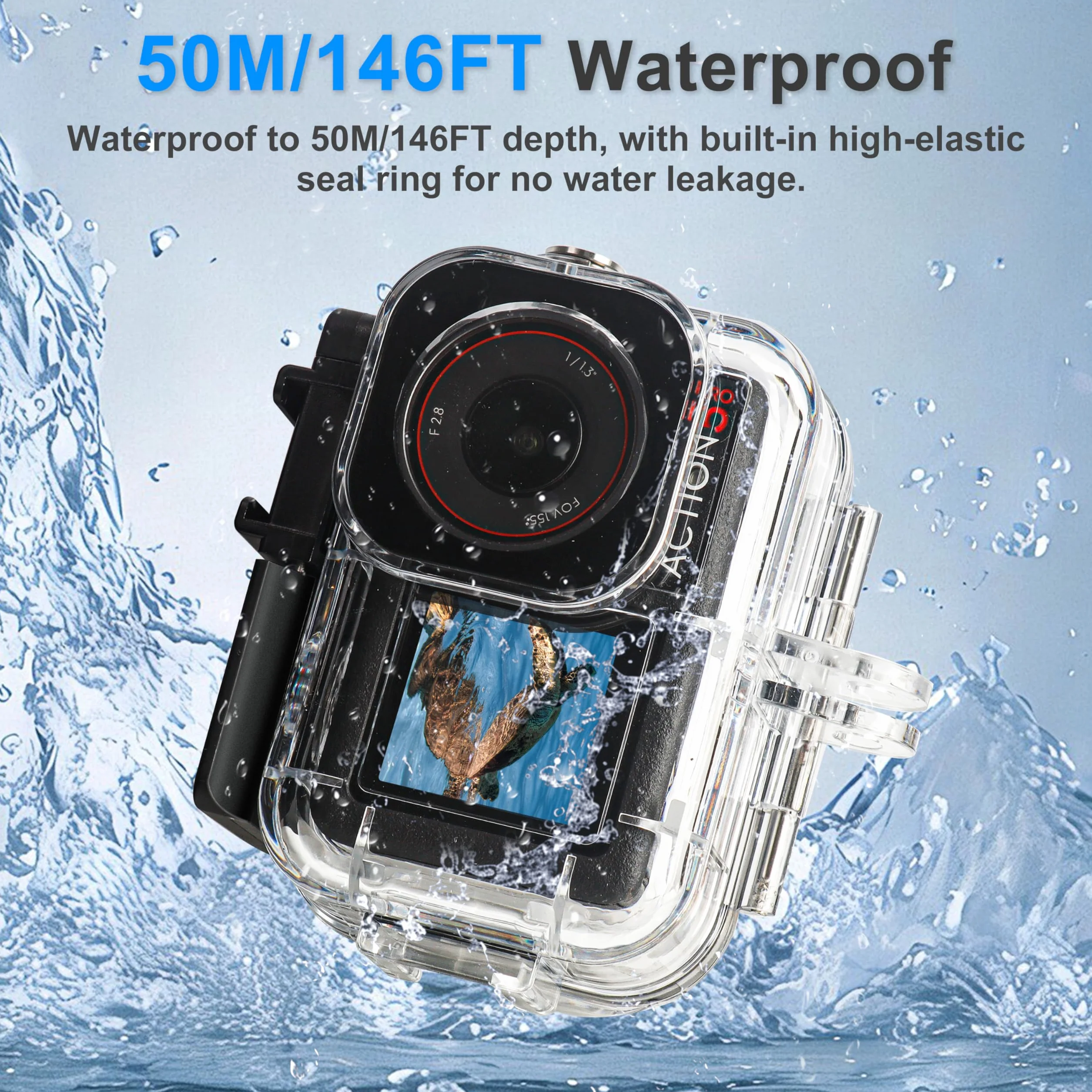 FitStill Custodia subacquea impermeabile da 50 m e manico galleggiante, adatta per DJI osmo Action 5pro/Action 4/Action 3 accessori per set da immersione