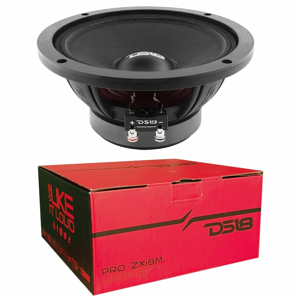 KIT SET PER DS 18 PRO-ZXi8M 1 midrange altoparlante da 20 cm 200 mm 8" di diametro, 350 watt rms 700 watt max, 8 ohm, sensibilità 99 db spl, feste, per casa, 1 pezzo + adesivo omaggio
