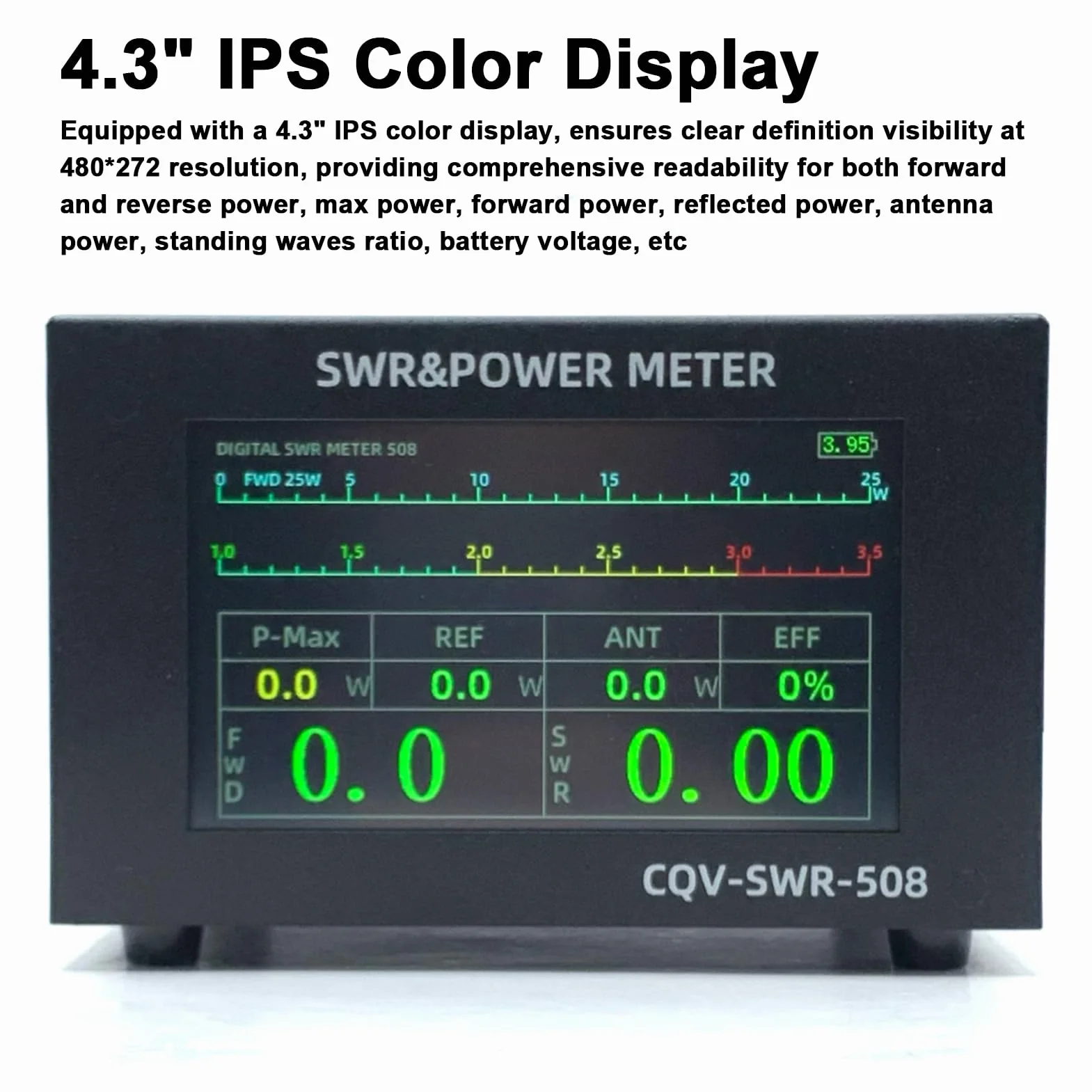 Cocoarm Misuratore SWR Digitale Ad Alta Potenza da 200 W, Frequenza 1,8-54 Mhz, Display a Colori IPS, Ideale per gli Appassionati di Radioamatori