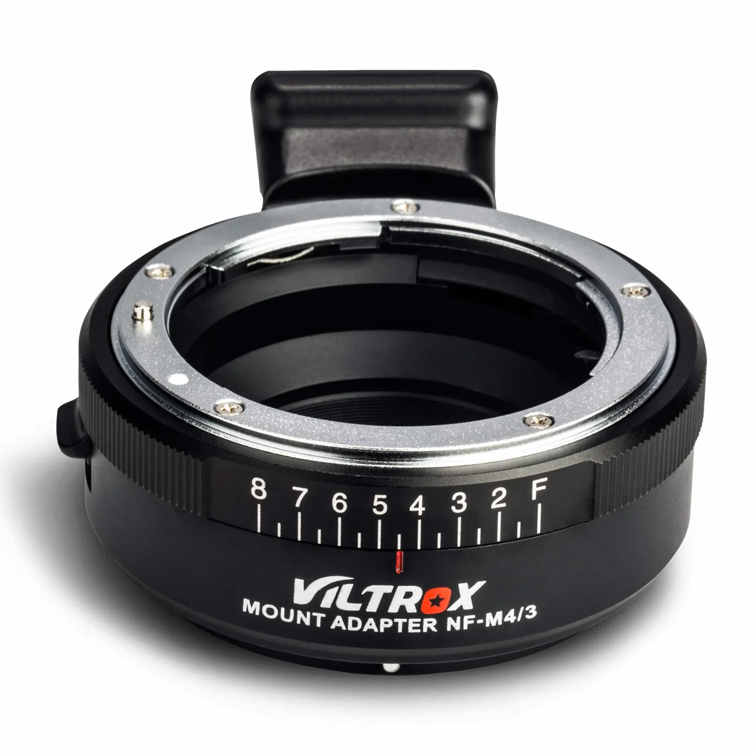 Viltrox NF-M4/3 - Adattatore di montaggio manuale per obiettivo Nikon G/F/AI/S/D su M4/3 Mount fotocamera GH5 GH4 GF1 GF6 GX85 GX7 E-M5 E-M10 E-M10II E-PL3 Pen-F con apertura