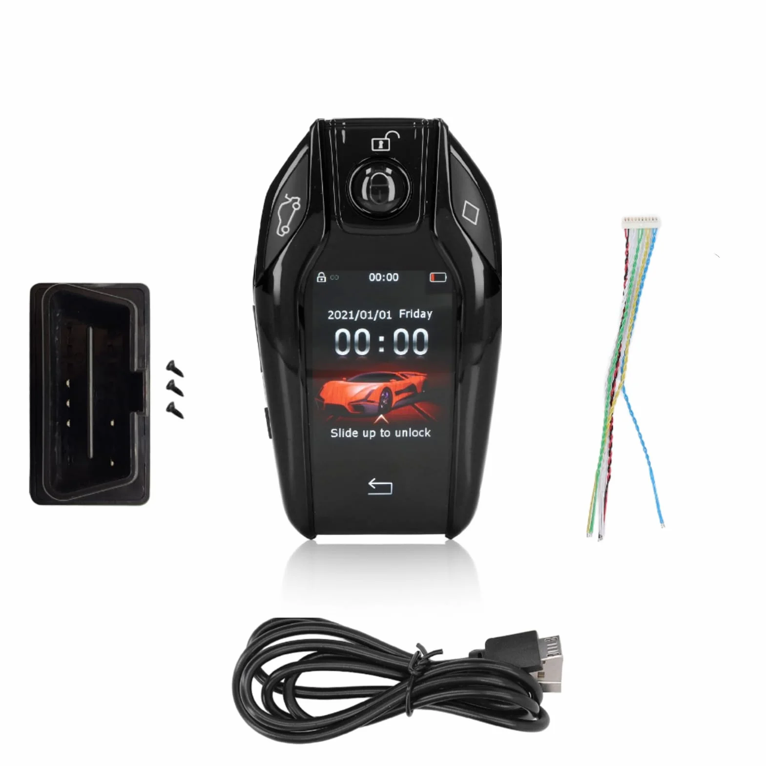 Universal TK800 LCD Touch Screen Smart Key Remote Keyless Entry Elettronica per auto Avviatori remoti per tutti i modelli di pulsante motore Start Stop(Nero)