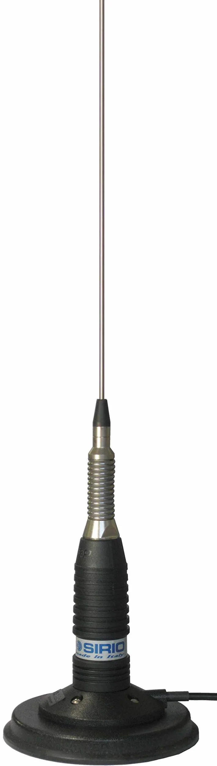 Sirio Antenne Ml 145 Mag con Base Magnetica diametro 125Mm, Antenna Cb Veicolare, Frequenza 27-28.5Mhz, Potenza Massima 900W (Cw) Short Time, Inox/Nero, Altezza 1,42Mt, Cavo 3.6Mt