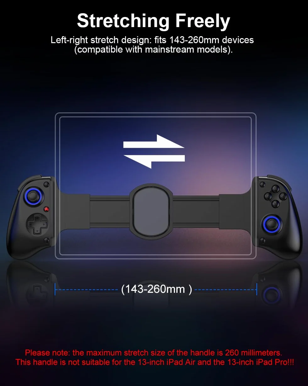 Bluetooth Mobile Game Controller for Nintendo Switch 2 & iOS & Android & Tablets, Wireless Gamepad Grip with Hall Effect Trigger Joystick, Ergonomic Phone Controller for iPhone, iPad Pro, Samsung
