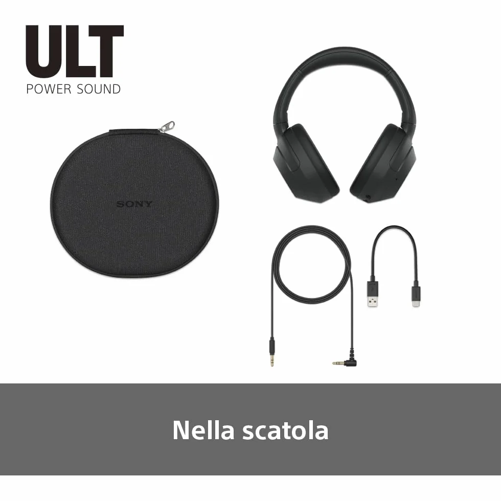 Sony ULT WEAR Cuffie Wireless Noise Cancelling, Bassi Profondi, Processore WH-1000XM5, Batteria 30 Ore, Nero