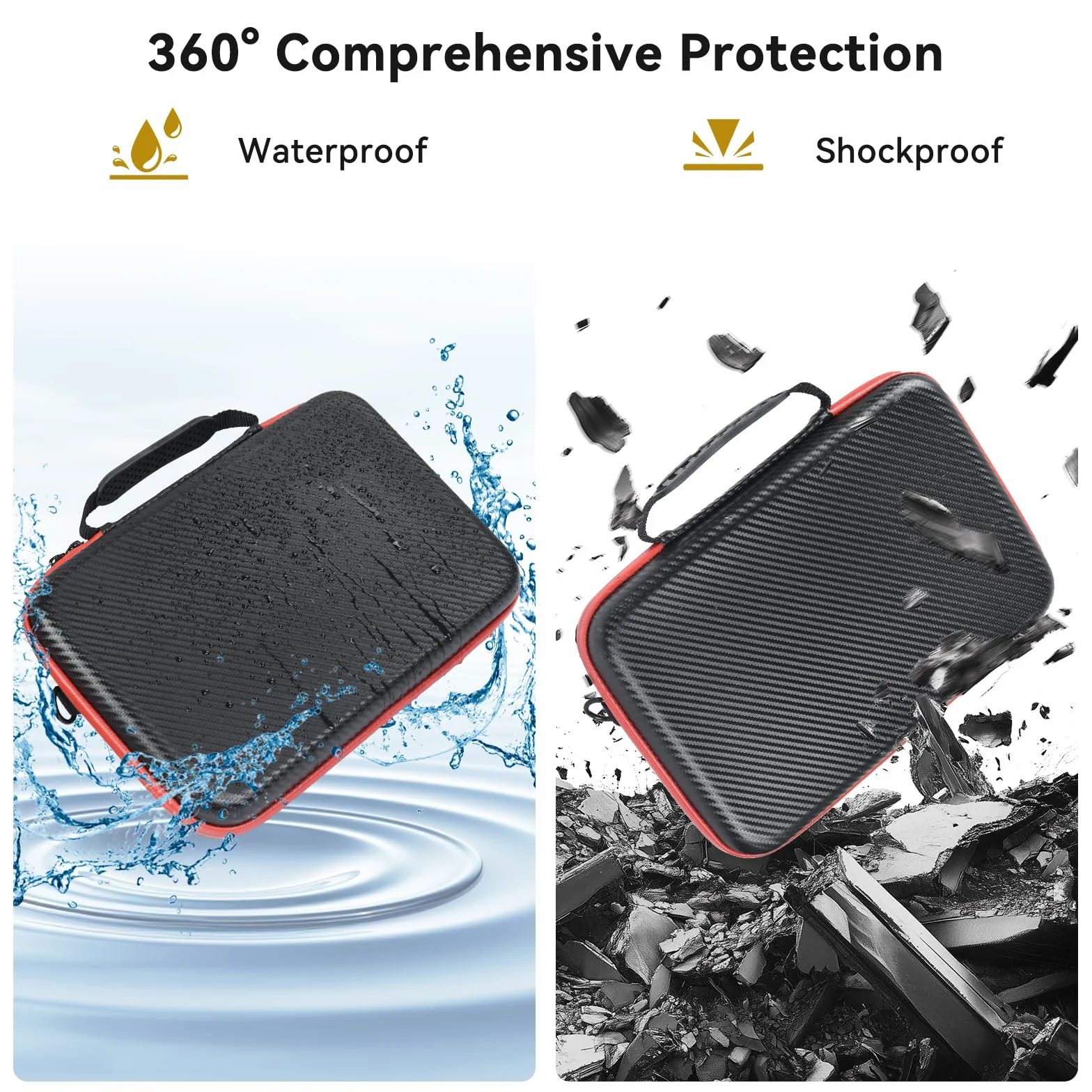 UTEBIT Borsa per valigie Insta360 X5, borsa a tracolla impermeabile portatile con tracolla, custodia a prova di caduta per accessori Insta 360 X5