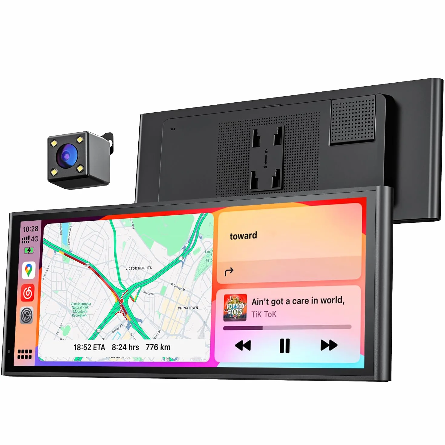 Schermo Portatile Wireless da 9,26" CarPlay per Apple CarPlay & Android Auto, Aggiornamenti OTA, Telecamera di Retromarcia, Mirror Link, Bluetooth 5.0, Controllo Vocale, Navigazione GPS, FM