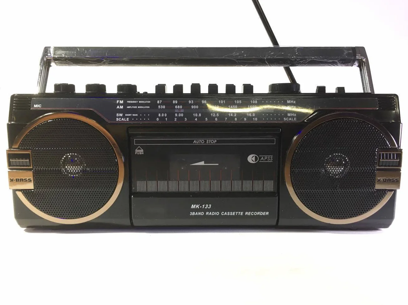 DISCORAMA® Lettore Stereo Cassette Radio Registratore USB SD Vintage Portatile Nero