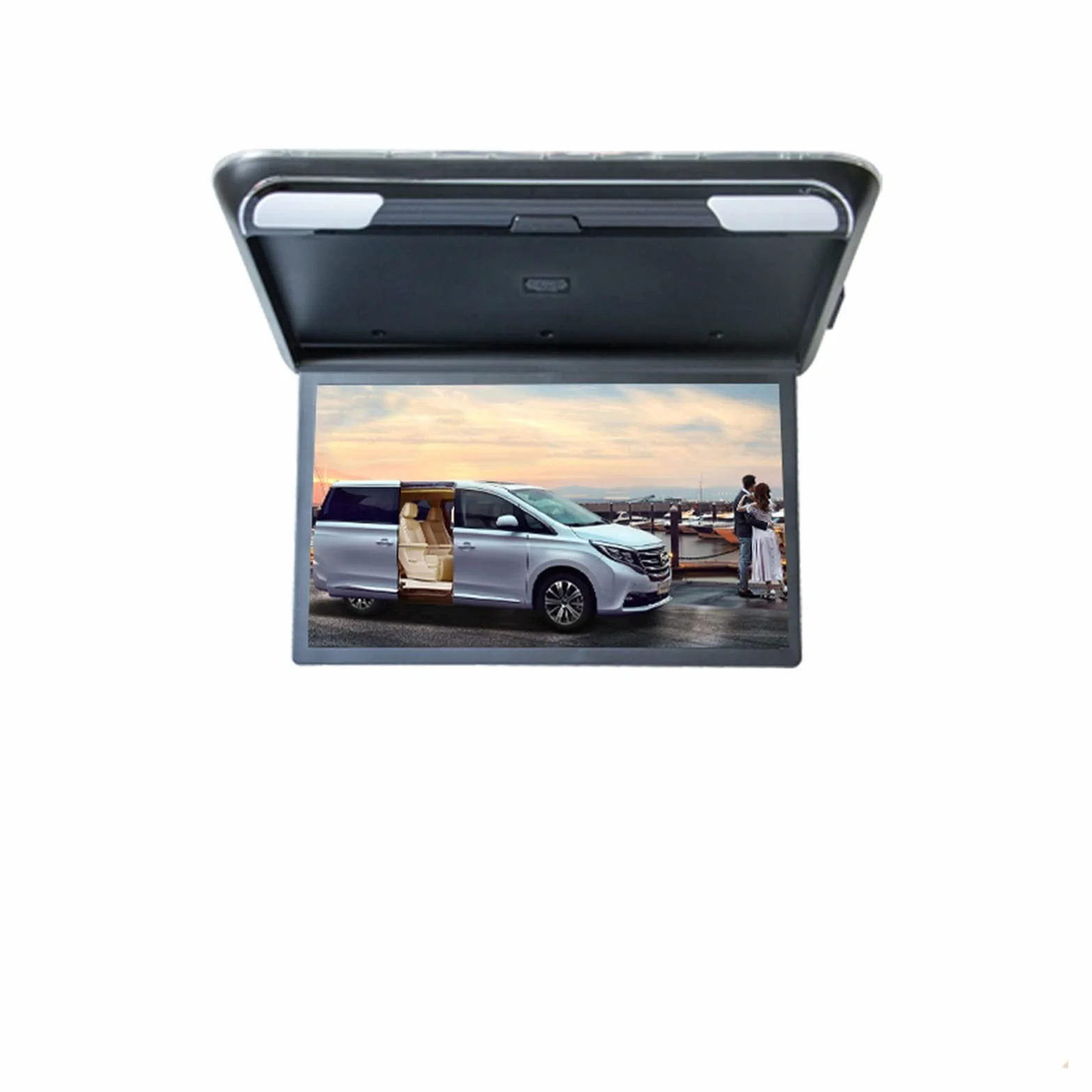1080P 19 pollici monitor for auto schermo LCD HD soffitto automatico TV montaggio su tetto for camper display MP5 lettore multimediale portatile for auto ,Prestazioni Di Riproduzione Potenti(Black MP5