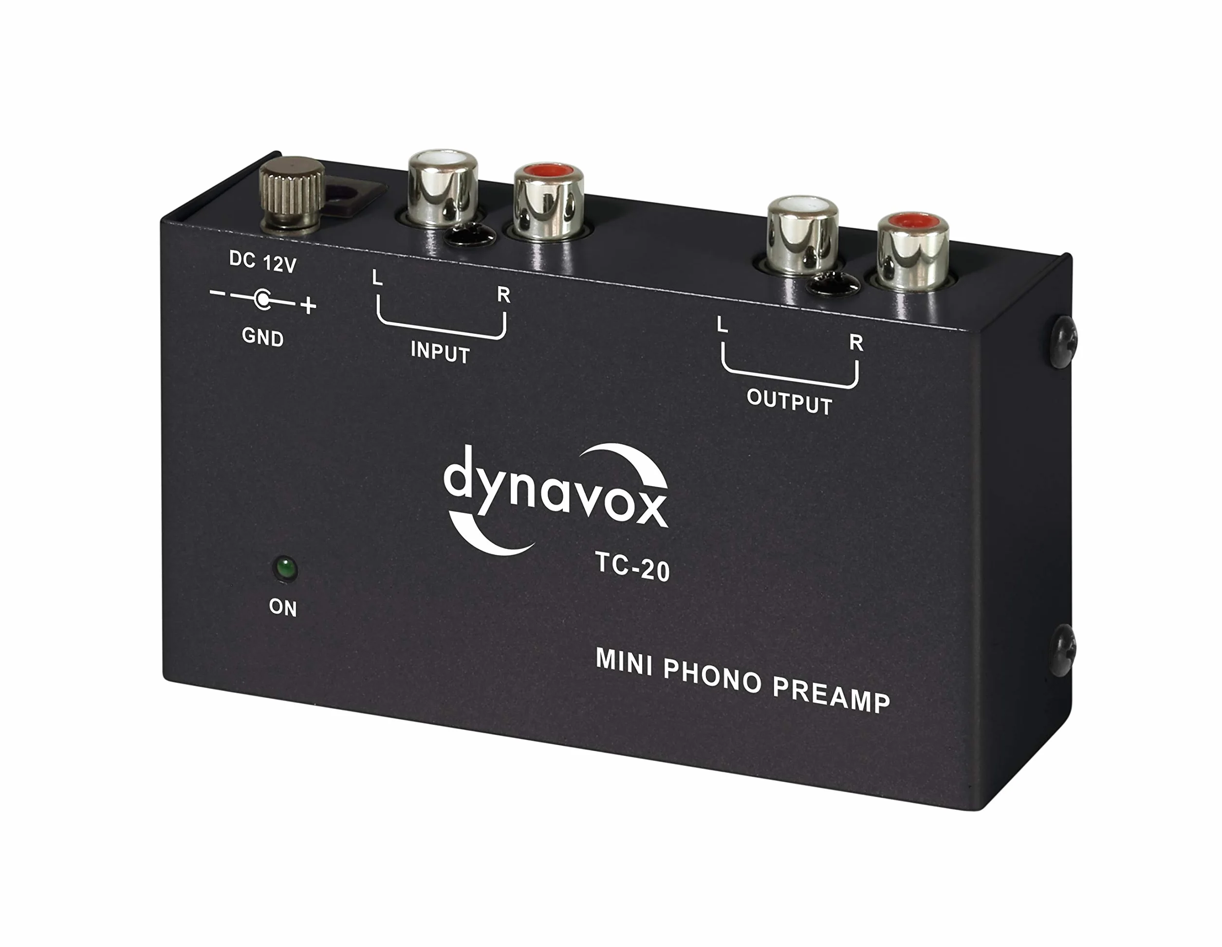 Dynavox TC-20 preamplificatore phono MM, custodia metallica, nero