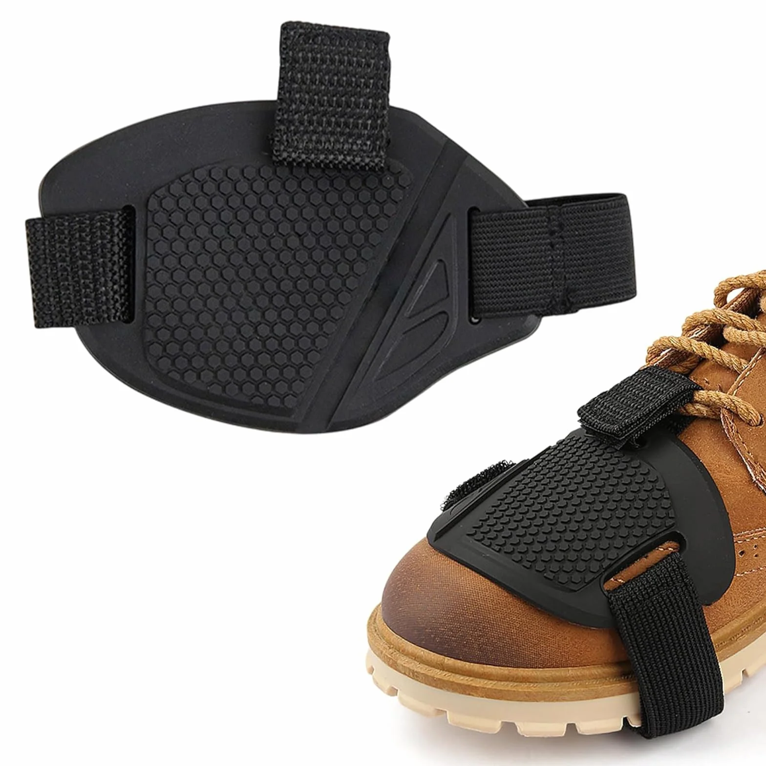 1 Copriscarpe Moto per Cambio Marce, Protezione Scarpe Moto Salvascarpe Universale, Accessorio Moto per Protezione Piedi, in Nero, Ideale per Motociclisti