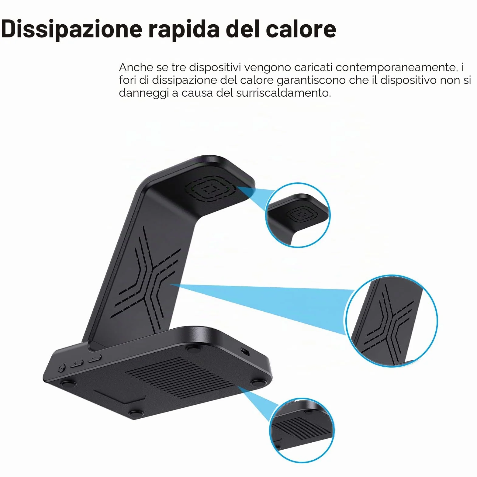 Caricatore Wireless 3 in 1 per Samsung S26 Ultra, Stazione di Ricarica per Samsung S26+/S25 Ultra/S24/S23/Z Flip 7/Z Fold 6, Base Ricarica Wireless per Samsung Galaxy Watch 8/Ultra/7/6/5, Galaxy Buds