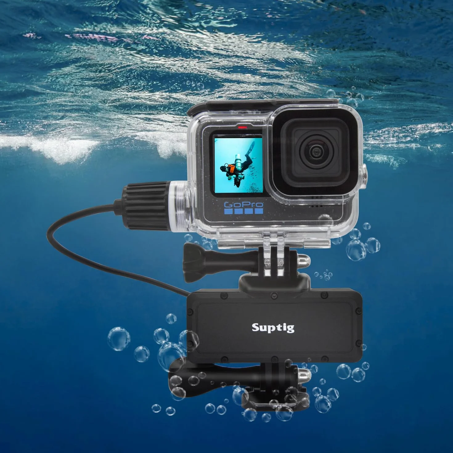 Suptig Caricabatterie portatile, power bank, caricabatterie compatibile con GoPro Hero 13, 12, 11, 10, 9, 8, 7, 6, 5, 4, 3, 3+, Session, DJI Osmo, Insta 360 Action