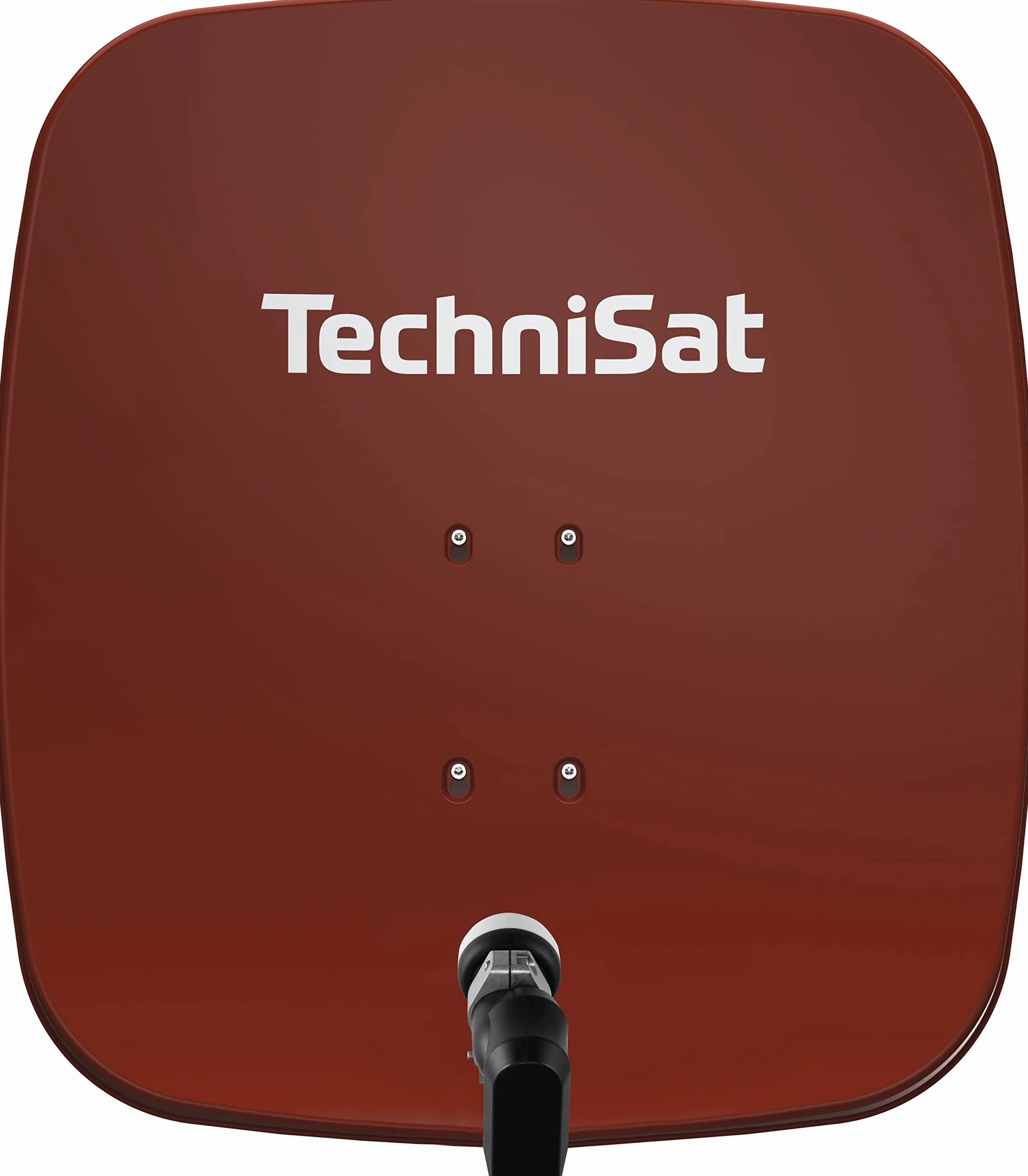 TechniSat SATMAN 65 PLUS - Parabola satellitare con LNB (sistema satellitare da 65 cm con attacco a palo e LNB universale quattro da 40 mm, necessario il multiswitch) rosso