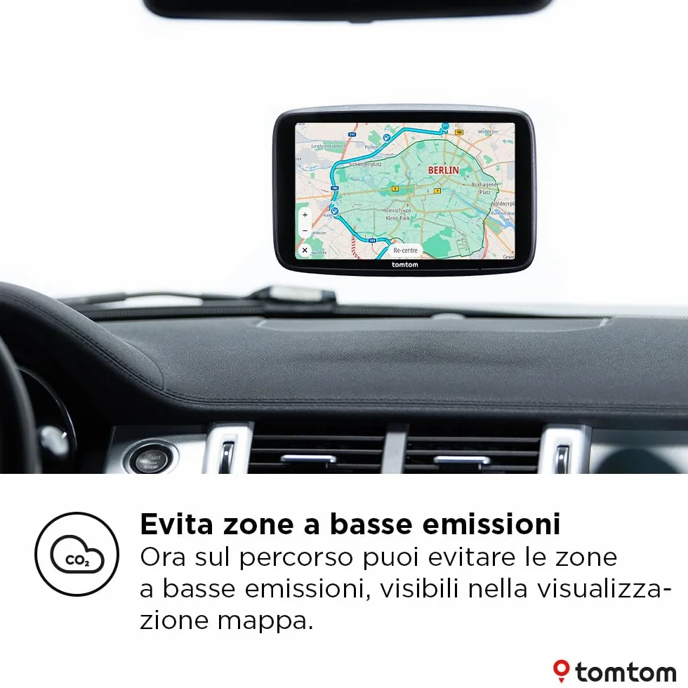 TomTom Navigatore per auto GO Navigator (schermo extra large da 7", traffico in tempo reale, 12 mesi di avvisi autovelox, mappe europee, aggiornamenti Wi-Fi, servizi Premium, supporto Click-and-drive)