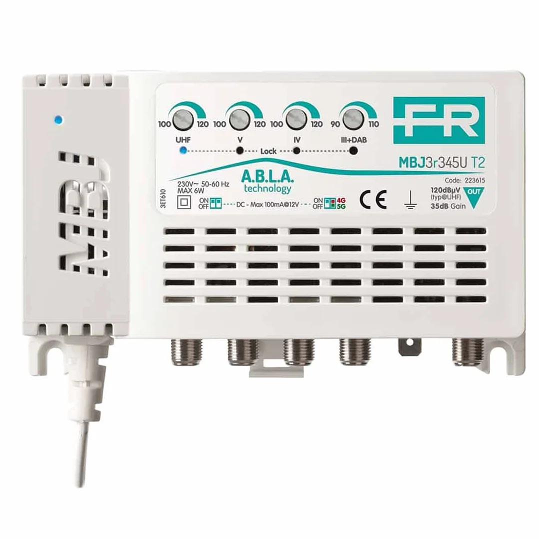Fracarro Centralino MBJ3r3+4+5 T2 1 Ingresso Autoalimentato Amplificatore Segnale TV MOD.223620