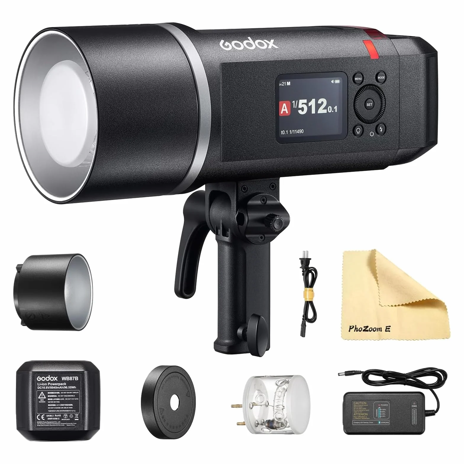 Godox AD600BMII AD600BM II 600Ws GN87 HSS Outdoor Flash Strobe Monolight, 0.01~1.9s Tempo di riciclo, Bowens Mount 10.8V / 8940mAh Batteria al litio (Godox AD600BM aggiornato)