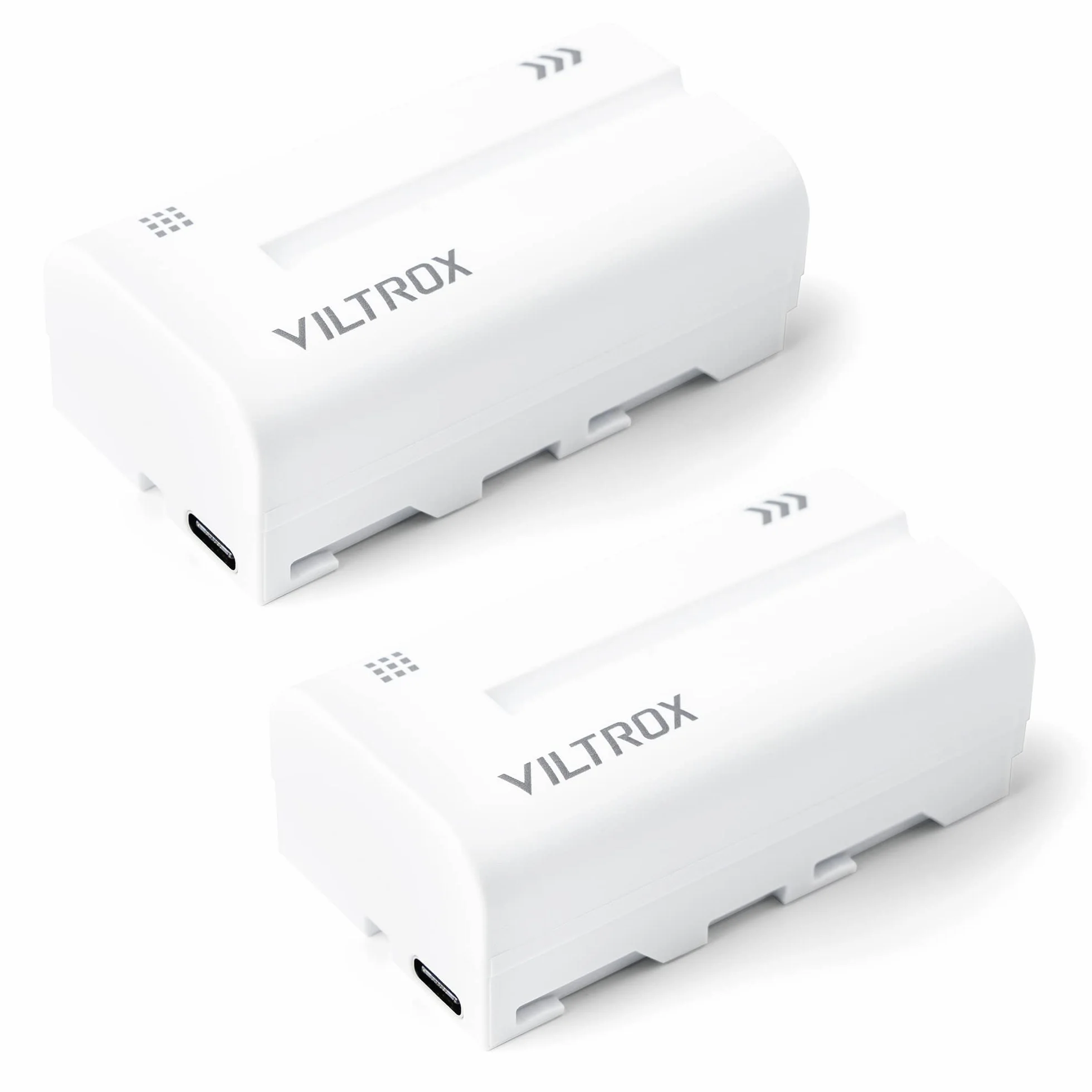 VILTROX NP-F550 Batteria 2 Pezzi 2200mAh Batteria di Ricambio per F970 F960 F950 F770 F750 F570 F550 F330, Batteria Ricaricabile Compatibile con Godox Neewer Luce Video LED/Monitor Fotocamera