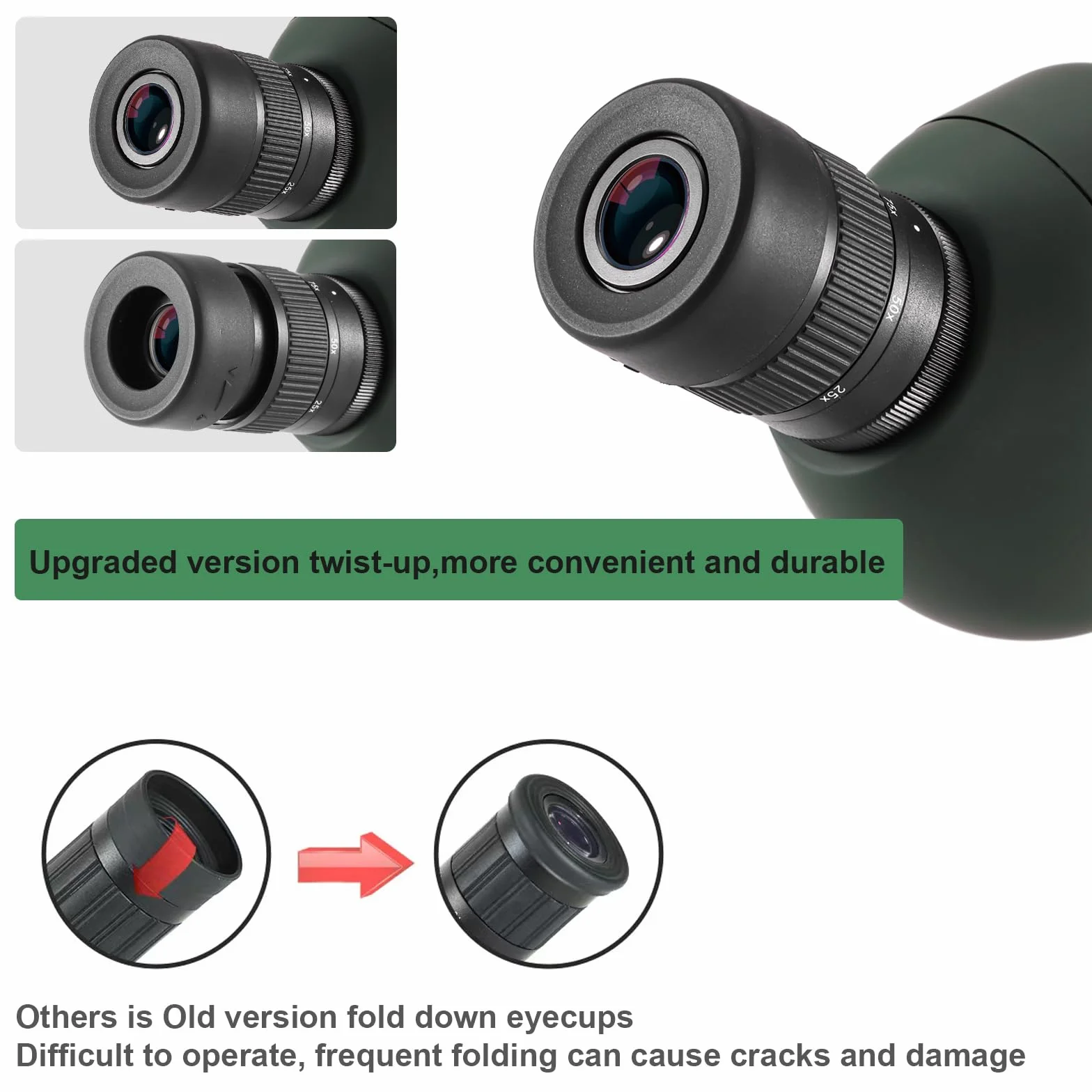 Cannocchiale con Treppiede, 25-75x70 Telescopio Spotting Scope, FMC Ottica Bak4 Prisma HD Cannocchiale con Smartphone Treppiedi con Smartphone Adapter per Tiro a Segno, Birdwatching