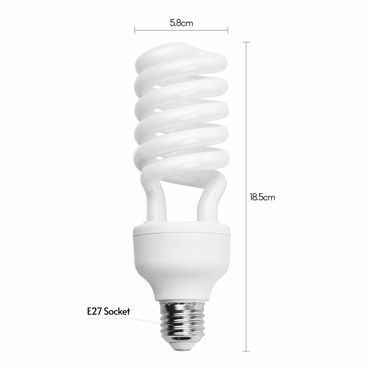 Andoer 4 x Lampada fotografica, Lampadina fluorescente a spirale 45W 5500K Luce diurna E27 Presa a risparmio energetico per fotografia in studio Illuminazione video
