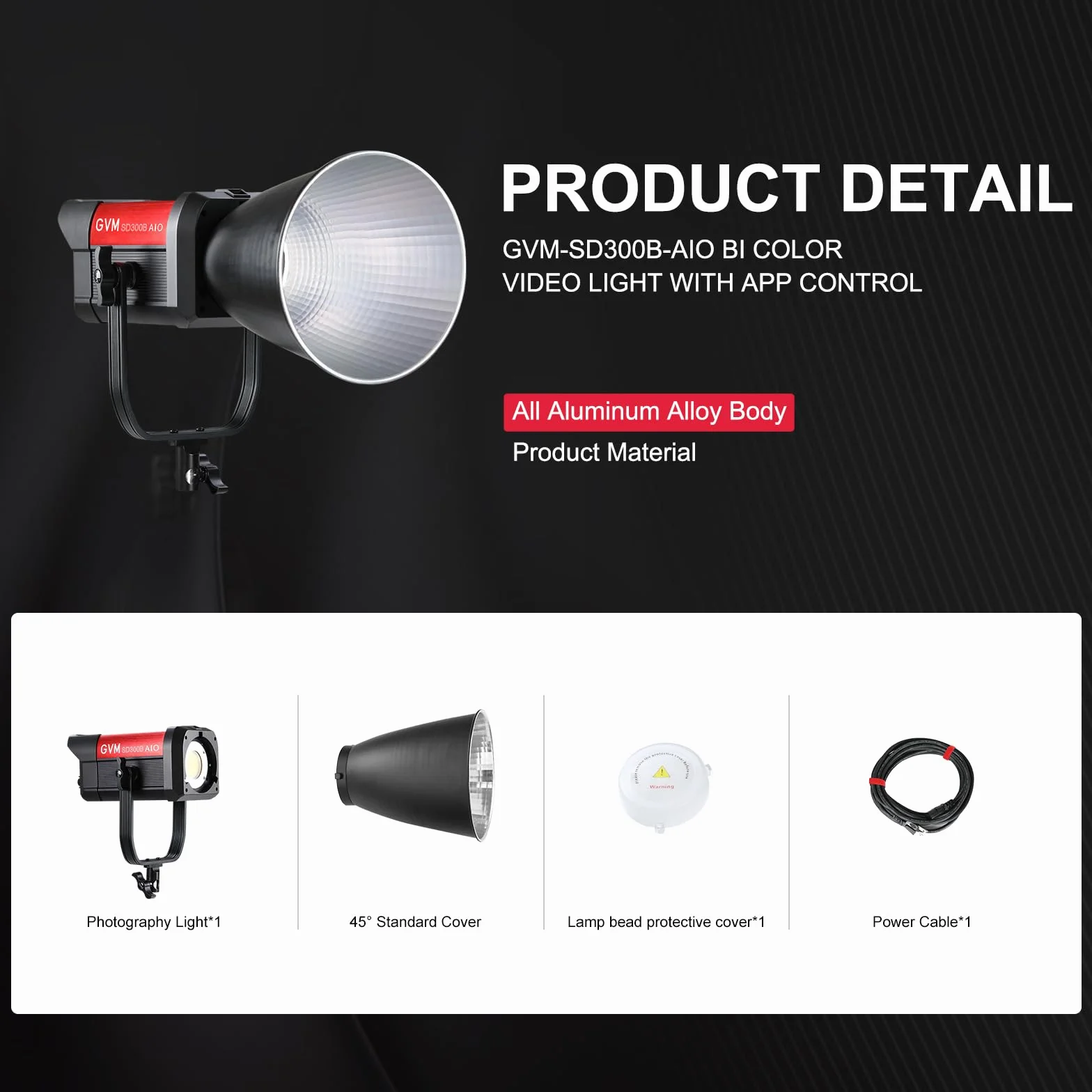 GVM 300W LED Video Light, 221950lux/1m, ARO SD300B Fotografia Kit di illuminazione con APP Control, 2700K-6800K Studio Light Kit Illuminazione Continua per YouTube, Film, 12 Effetti Scene