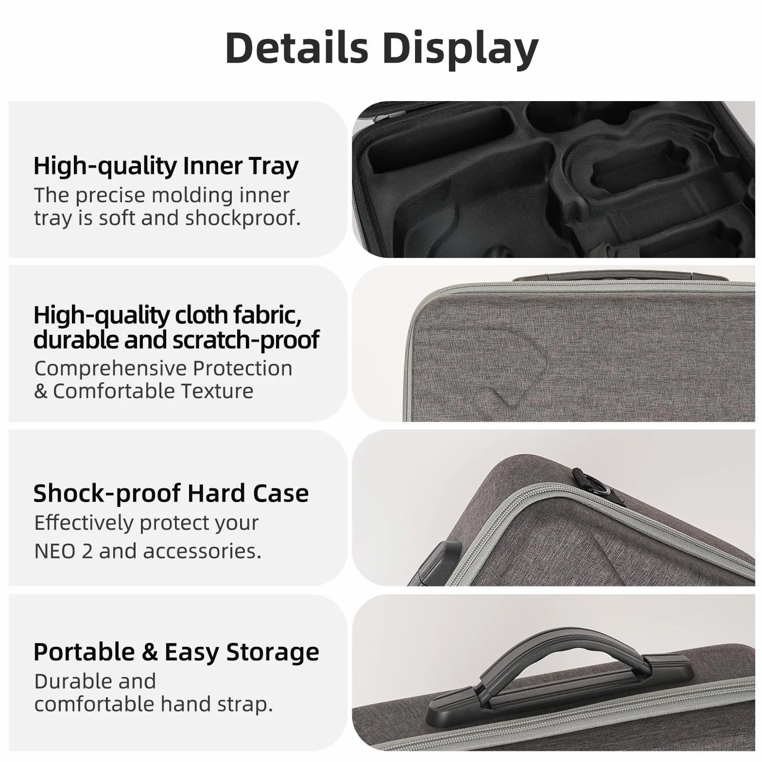 Borsa di Stoccaggio Rigida per DJI Neo 2 Motion Fly More Combo Borsa da Viaggio per DJI Goggles N3 Custodia Protettiva Impermeabile e Antigraffio con Tracolla Accessori per Drone