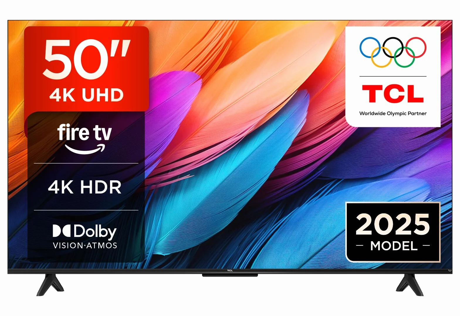 TCL - 50PF650 50 Pollici TV 4K Ultra HD, Smart LED e Fire TV (Dolby Vision, Dolby Atmos, DTS, HDR 10, Alexa integrato, Airplay2, Miracast)