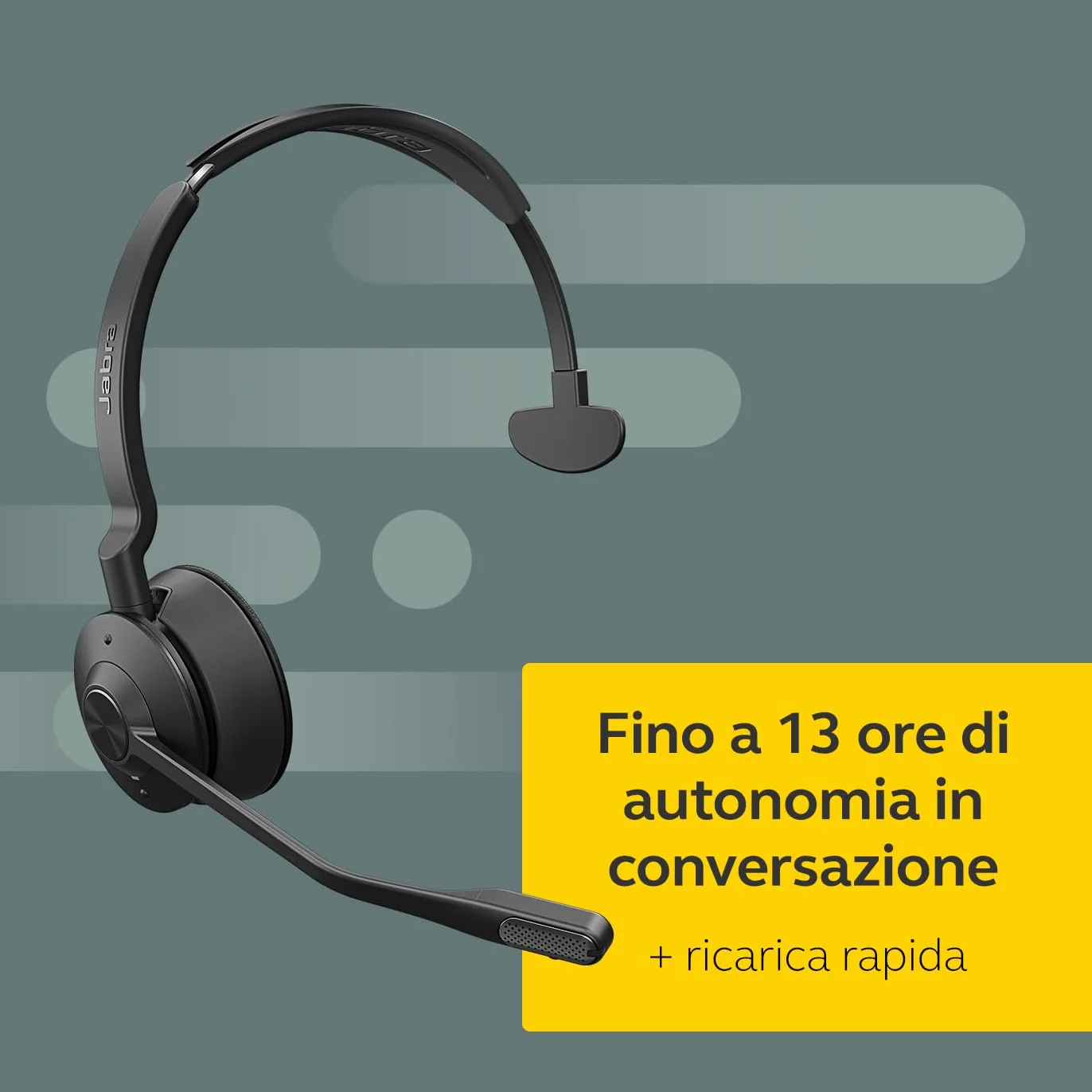 Jabra Engage 75 SE - Cuffie mono con cuscinetto per le cuffie, base, alimentazione elettrica, cavo USB-C a USB-A da 1,5 m, cavo per telefono da ufficio, guida rapida e garanzia