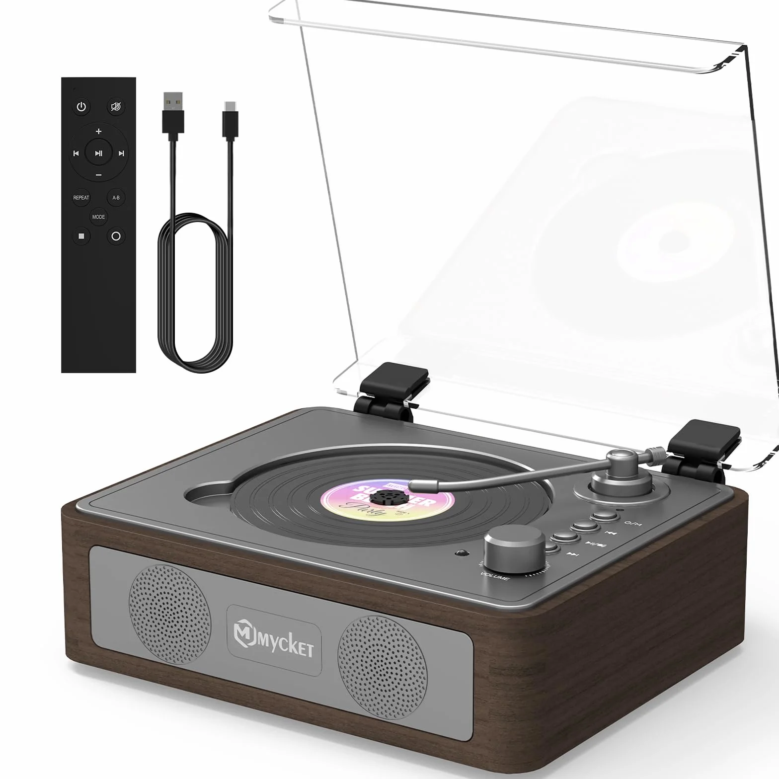 Mycket Lettore CD portatile con doppio altoparlante stereo integrato, piccoli lettori CD vintage per la casa, lettore CD ricaricabile con ingresso/uscita Bluetooth, riproduzione USB, ingresso AUX