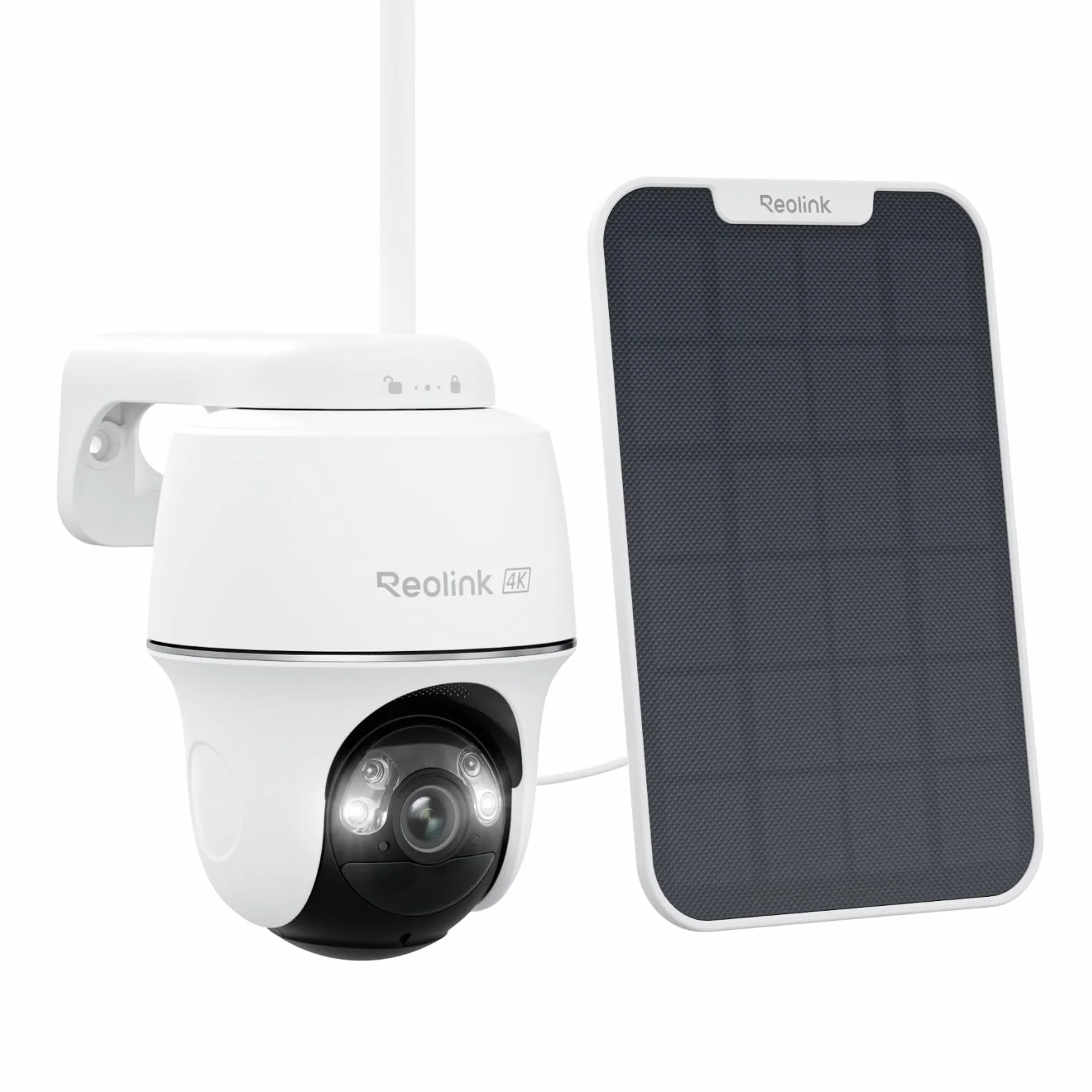 Reolink 4K Telecamera Wi-Fi Esterno con Batteria e Pannello Solare, 360° PTZ Senza Fili, 2,4/5 GHz WiFi, Rilevamento Uomo/Auto/Animale, 8MP Visione Notturna a Colori, Sirena/SD/Cloud, Argus PT Ultra