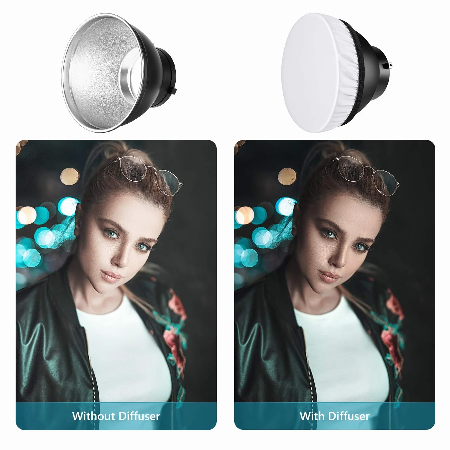 Neewer Riflettore standard 7 pollici/18 centimetri diffusore morbido con 20/40/60 gradi griglia a nido d'ape per Bowens Mount Studio Flash Strobe Light Monolight
