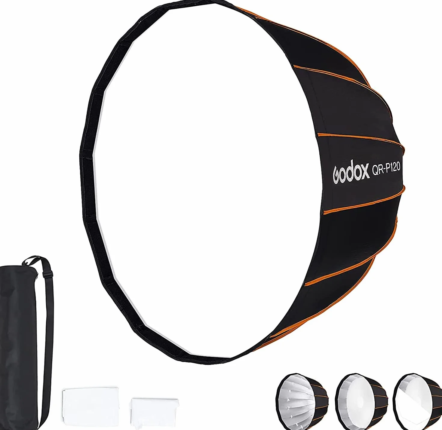 GODOX QR-P120 Softbox parabolico con chiusura rapida Bowens Mount Softbox per flash Godox SL-60W VL150 VL300 UL150 SL150WII SZ150R 120 cm