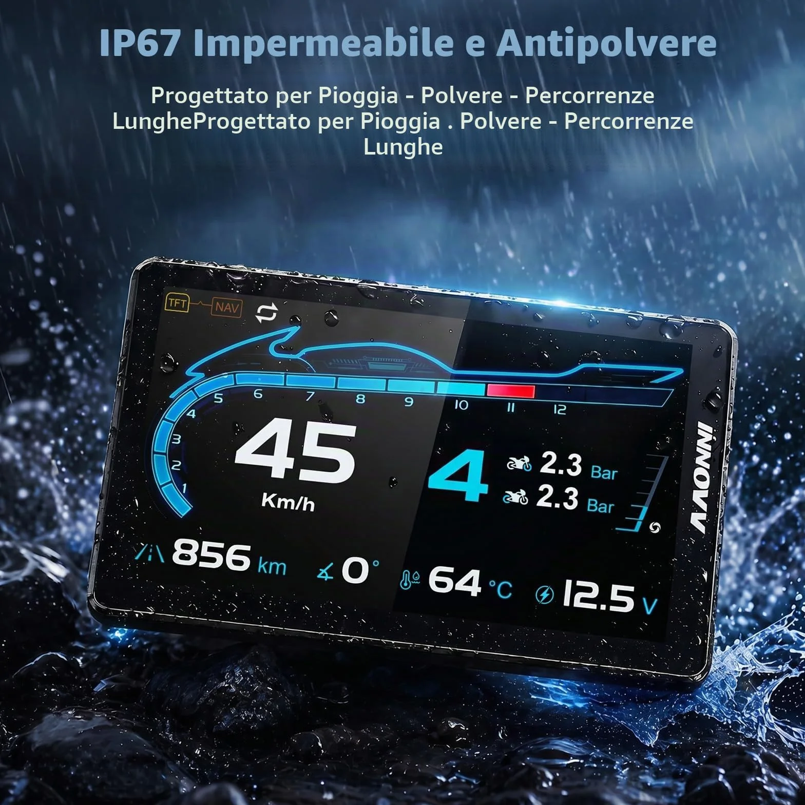 INNOVV N2 per BMW Moto CarPlay & Android Auto, BMW Moto Touchscreen con 6,5 Pollici Impermeabile GPS Navigazione Screen, Lettura Dati, TPMS, WonderWheel Controls