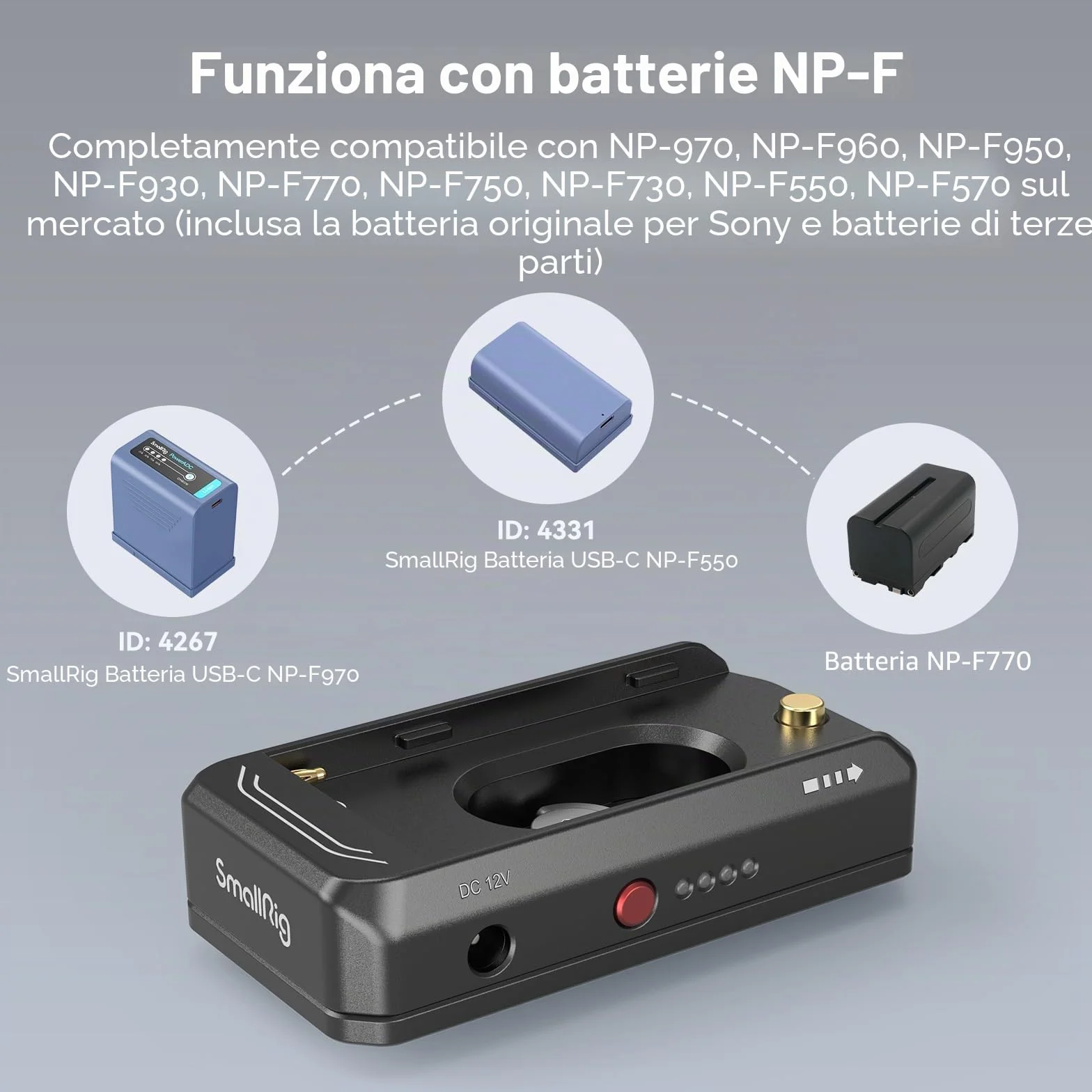 (Edizione Avanzata) SMALLRIG Piastra Adattatore Batteria NP-F (Lega di Alluminio), Professionale per BMPCC 4K e 6K e Altre Fotocamere Mirrorless - 3168B