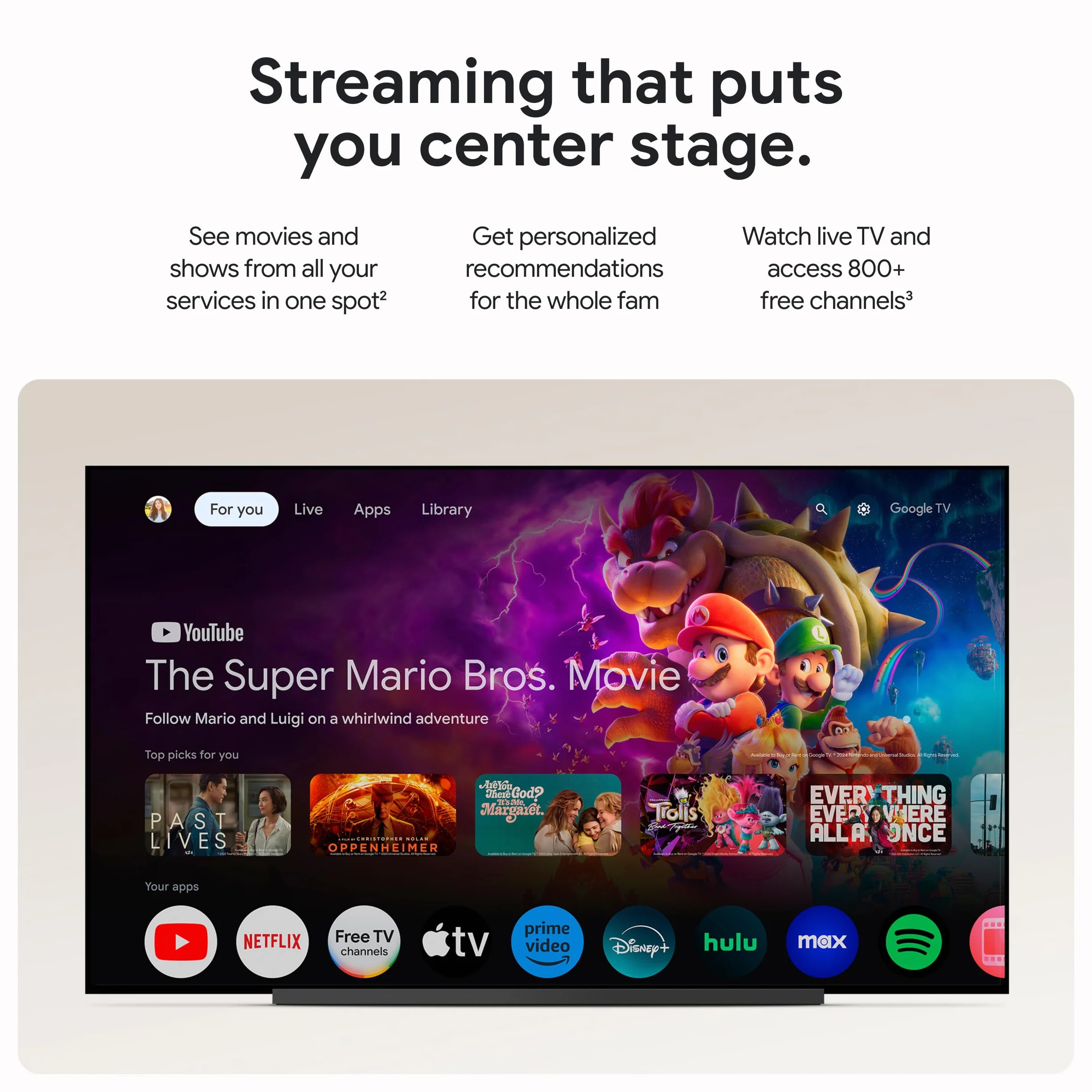 Google Streamer TV 4K - Trasmissione veloce di intrattenimento sulla TV con telecomando di ricerca vocale - Guarda film, spettacoli, spettacoli dal vivo e Netflix in 4K HDR