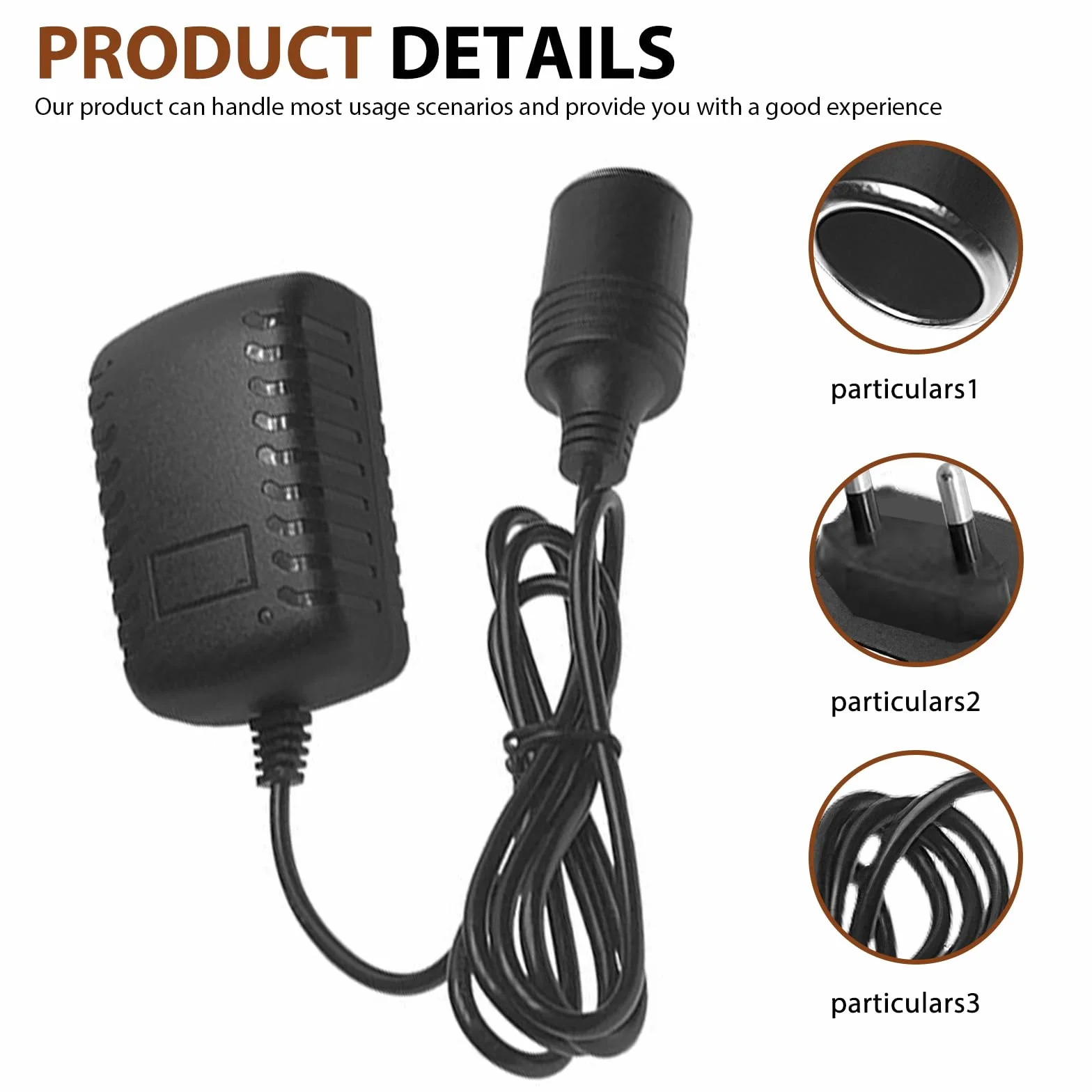 SPORWAY Adattatore di alimentazione: convertitore di tensione, 220 V a 12 V 3 A, adattatore AC DC, convertitore di corrente, accendisigari per presa domestica