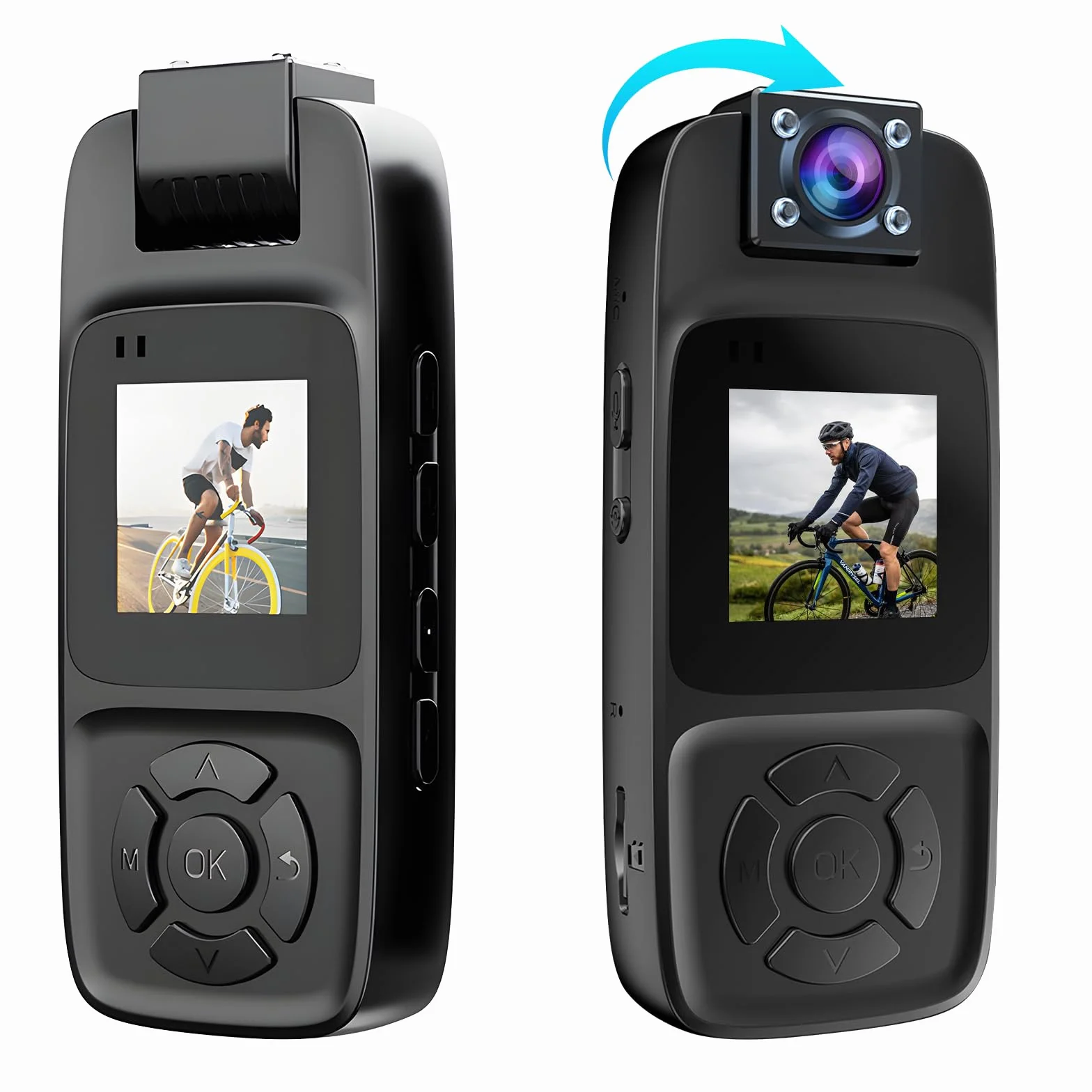 BodyCam 256G Impermeabile con Funzione di Visione Notturna, Videocamera Indossabile 4K con Telecamera Ruotabile a 180°, Batteria da 180 Minuti per Ciclismo,Sport All'Aperto,Viaggi, Polizia