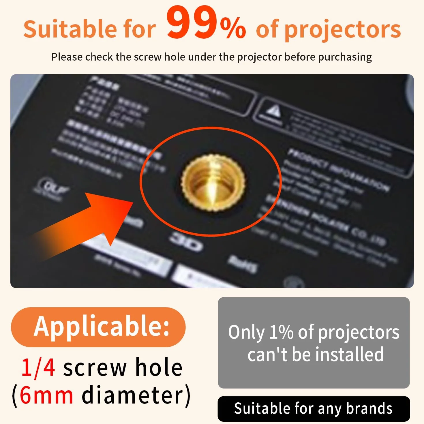Supporto proiettore per letto e divano - Lunghezza supporto fisso 20 cm, design nascosto Bed Divano Bed Beamer Supporto, compatibile con proiettori al 99%, XGIMI, Nebula, VANKYO, Epson...