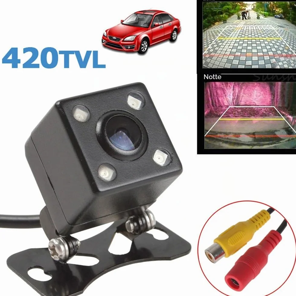 1 set Monitor Mini Auto Pieghevole ad Alta Risoluzione da 4.3" TFT LCD con Telecamera di Retromarcia per Sistema di Parcheggio e Retromarcia del Veicolo