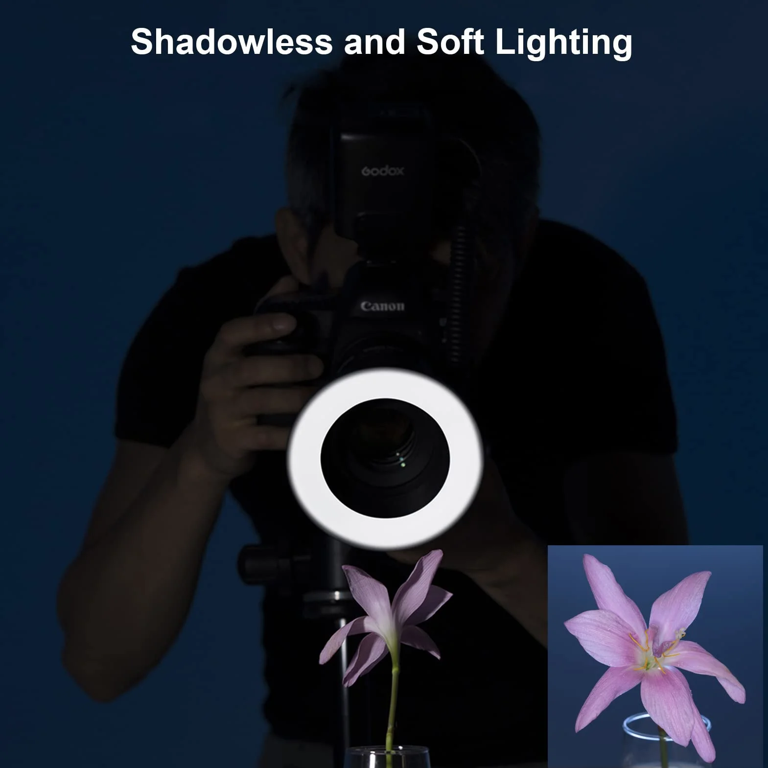 Godox ML-150II Universale Macro Ring Flash Light 11 Livelli Luminosità Regolabile GN12 Riciclo Veloce con 8pcs Anelli Adattatore di Ricambio per Canon Nikon Sony DSLR Camera