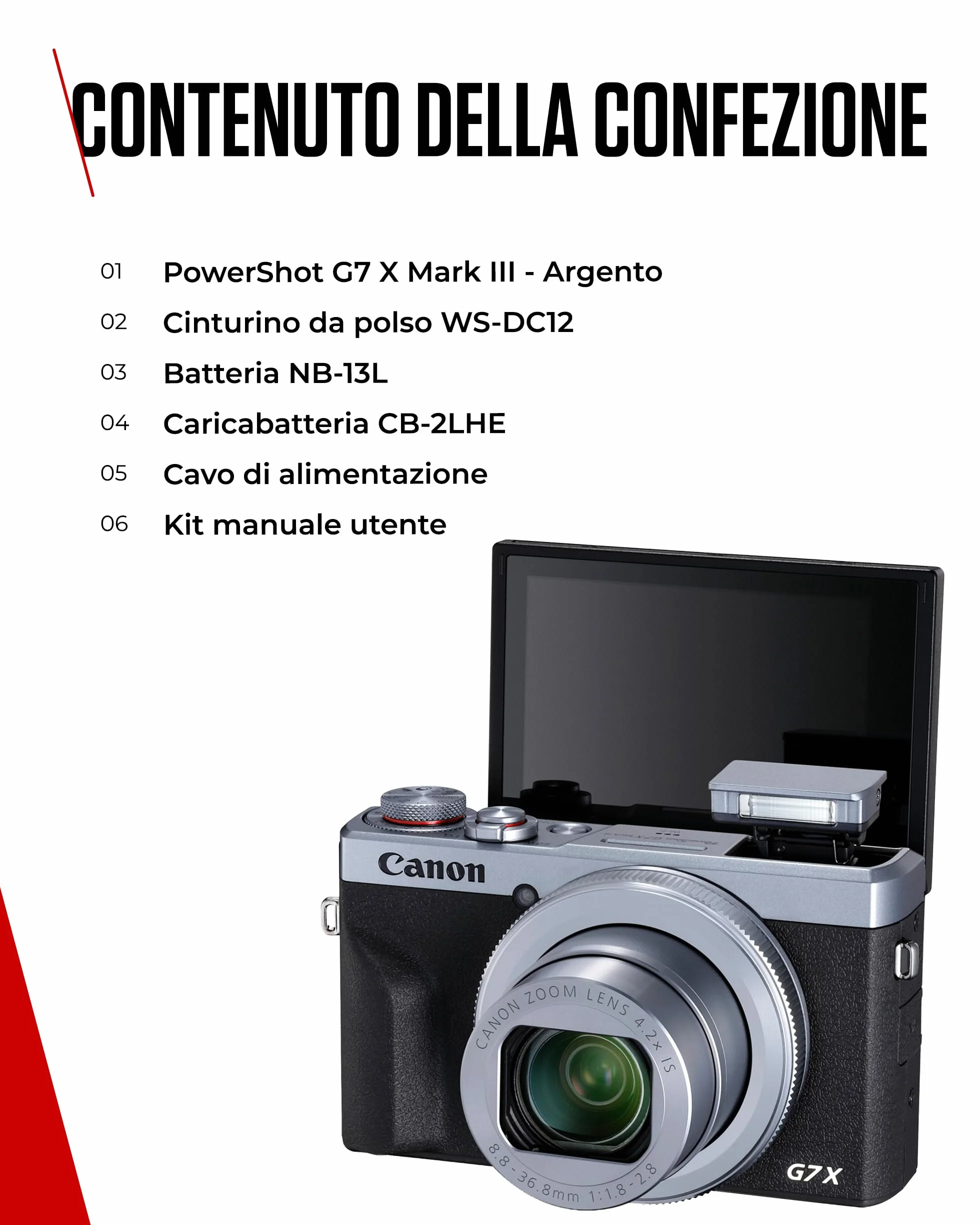 Canon PowerShot G7X Mark III (Argento) – Fotocamera Digitale Compatta con Sensore da 1 Pollice e Video 4K - Perfetta In Condizioni Di Scarsa Illuminazione E Per I Viaggi