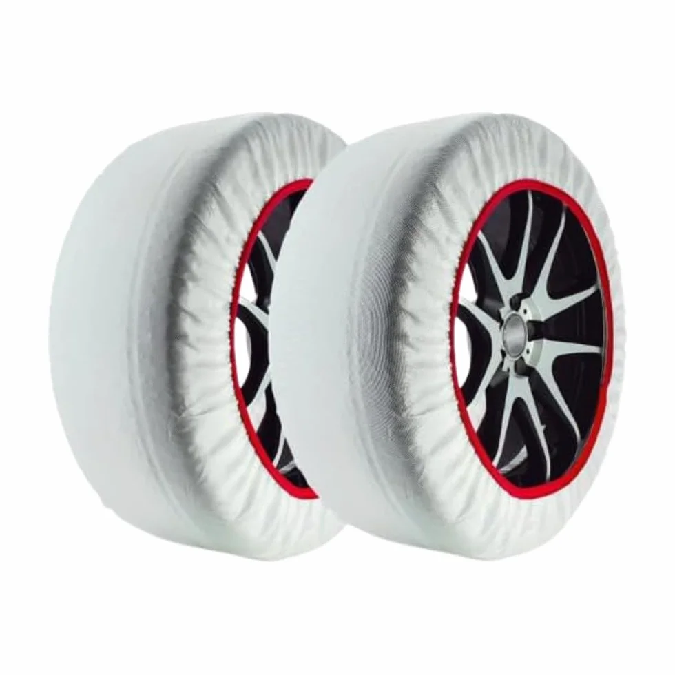 Calze da Neve Bianche Taglia XL Omologate EN 16662-1 Tessuto per Auto SUV Veicoli Commerciali