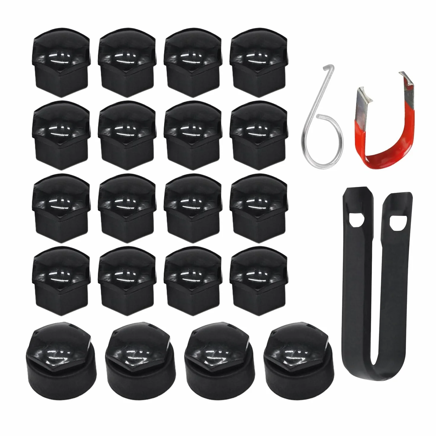 MEMOFYND 1 set di copridadi auto da 17 mm, strumento per la rimozione dei dadi delle ruote, adatto per la maggior parte degli accessori per auto (nero)