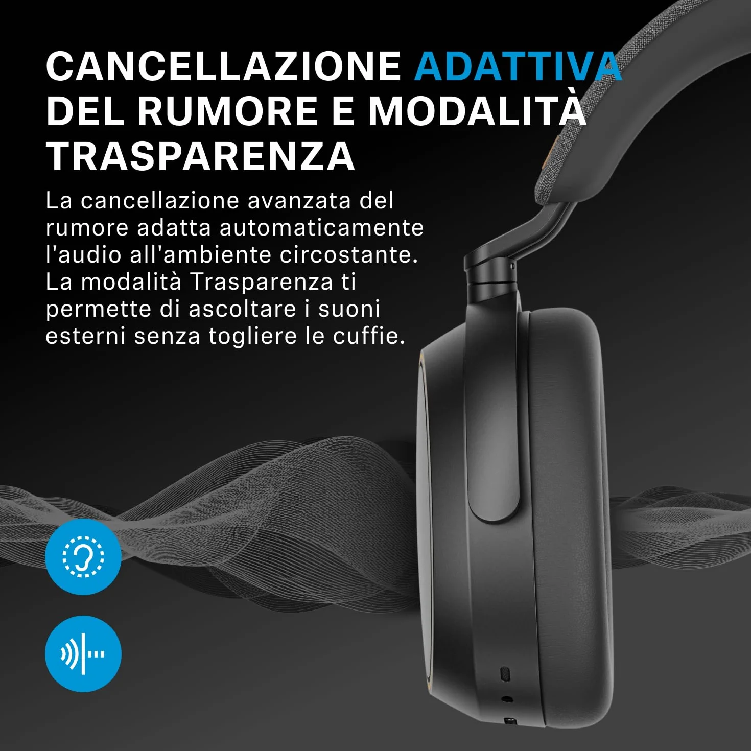 Sennheiser MOMENTUM 4 Wireless Special Edition: Bluetooth per telefonate cristalline con cancellazione adattiva del rumore, 60 h di autonomia e design pieghevole leggero, Nero/Rame