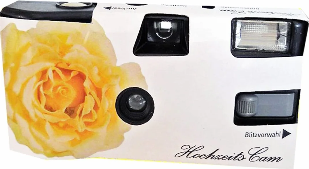 Telecamera per matrimonio "Rosa bianca", confezione da 10 fotocamere usa e getta con flash (27 An. 400 ASA)