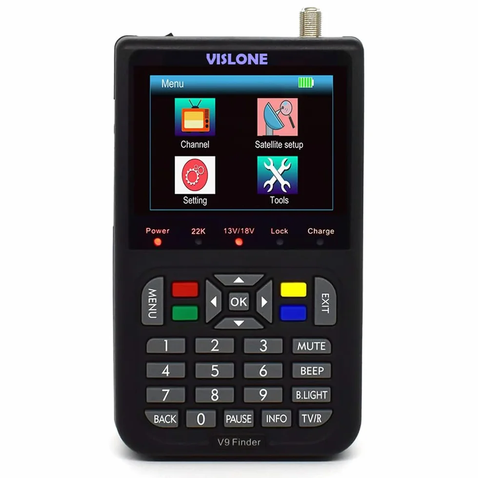 V9 - Rilevatore Satellitare Digitale, Display LCD da 3,5 Pollici, TV Satellitare (Istruzioni in Tedesco)