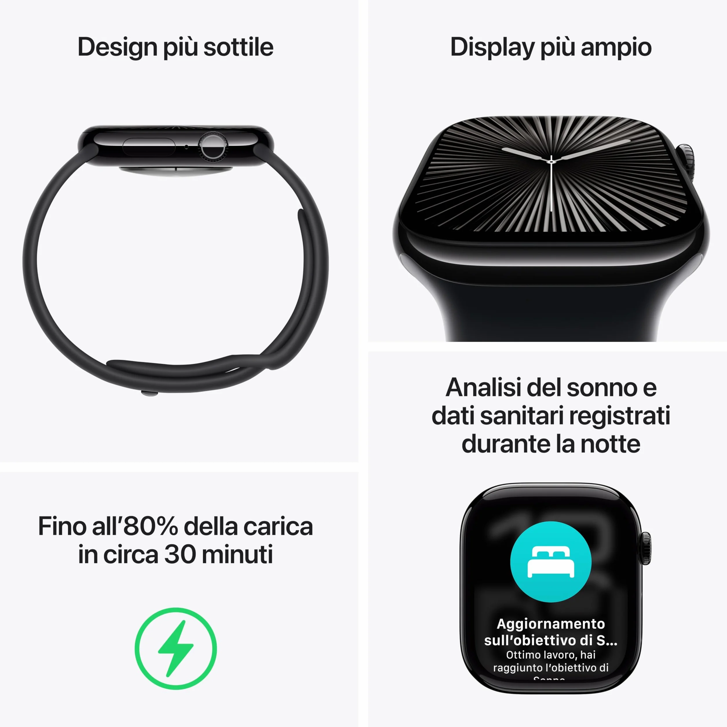 Apple Watch Series 10 [GPS, 46mm] - Case in Alluminio Argento con Cinturino Loop Sportivo Blu Denim, One Size (Ricondizionato)