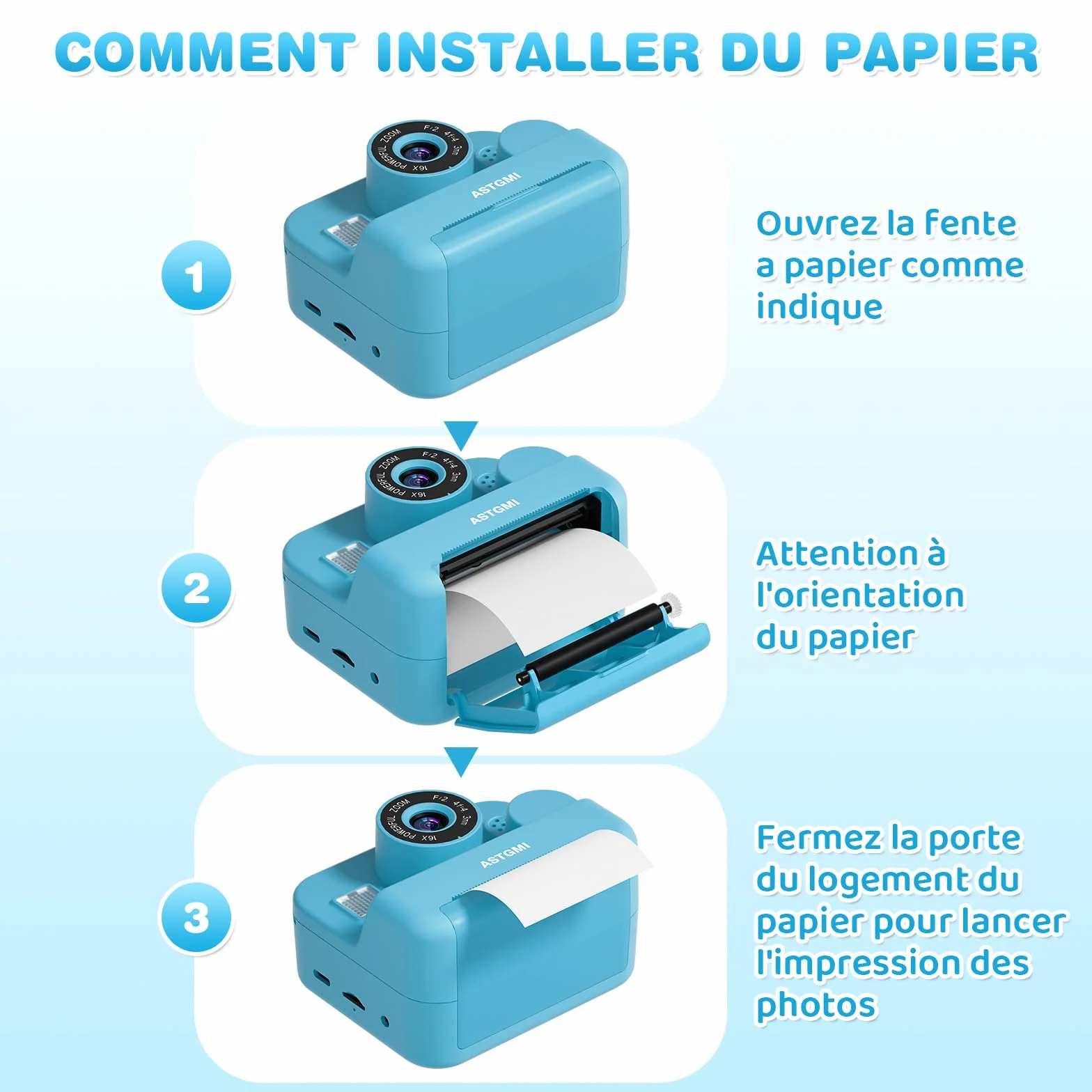 Fotocamera istantanea per bambini con selfie, fotocamera compatta 1080P HD, stampa istantanea di foto, regalo di compleanno, regalo di Natale, giocattolo a partire da 3, 4, 5, 6, 8, 7, 9, 10, 11 anni