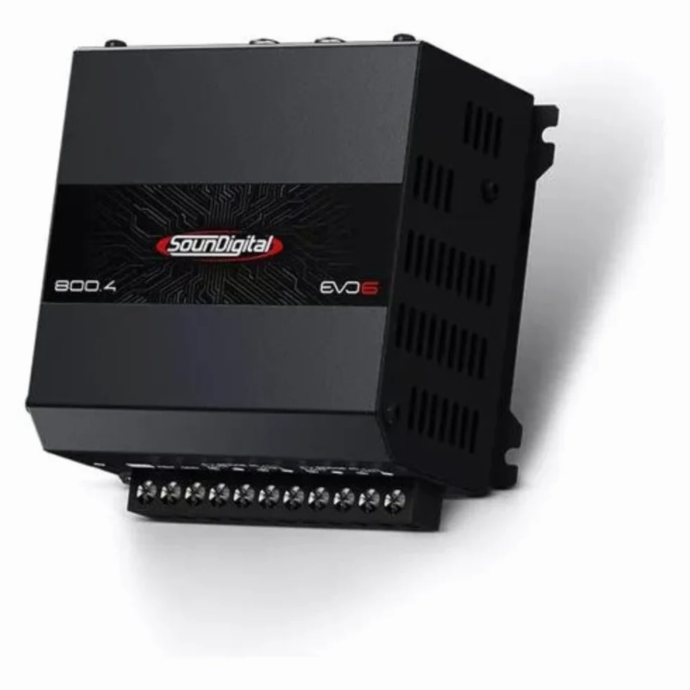 SounDigital Amplificatore auto 800.4 EVO 6.0 a 4 canali | Amplificatore di potenza 800 W RMS | 4 Ohm | Filtro alto/basso Pass | Ingresso RCA | Amplificatore compatto per auto HiFi