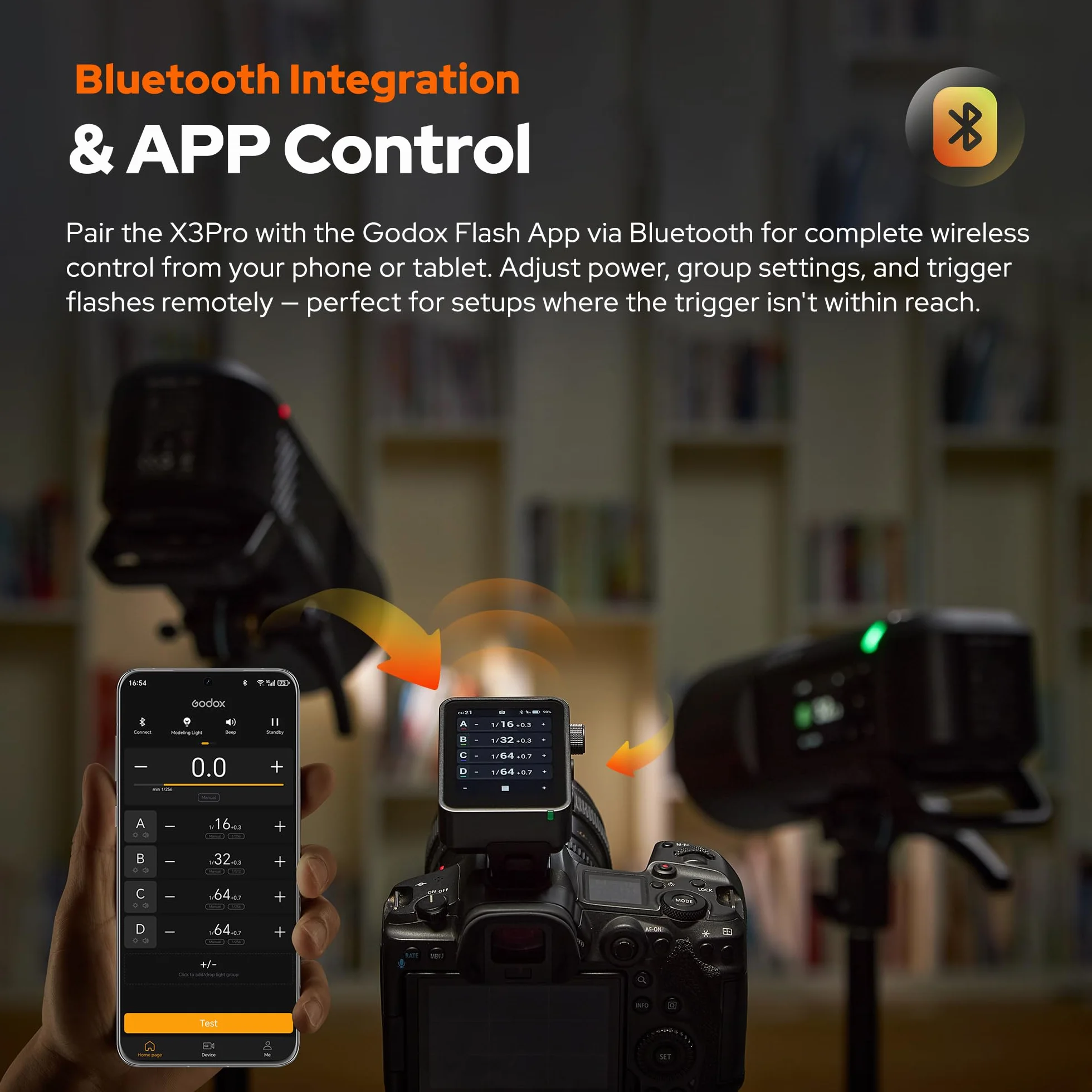 Godox X3Pro Trigger Flash Wireless TTL 2.4GHz Wireless con Touch Screen HSS TCM Modalità Auto/Manuale/Multipla Supporta il Controllo tramite Applicazione (X3Pro F)