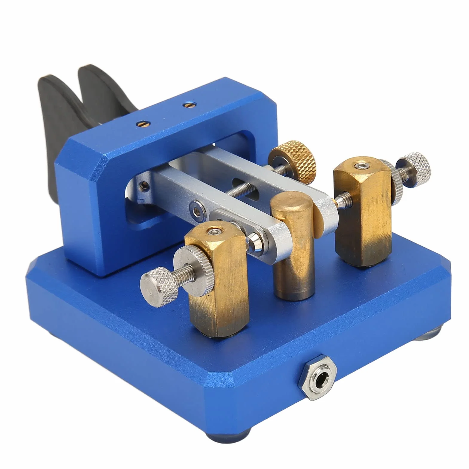 Lambic Double Paddle Morse Code Key, Portable CW Telegraph Key for Camping Indoor (Blu scuro)